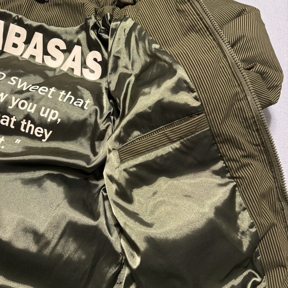 NWT VALABASAS Olive Puffer Jacket Men's M Hooded Streetwear Embroidered Logo - Picture 13 of 13